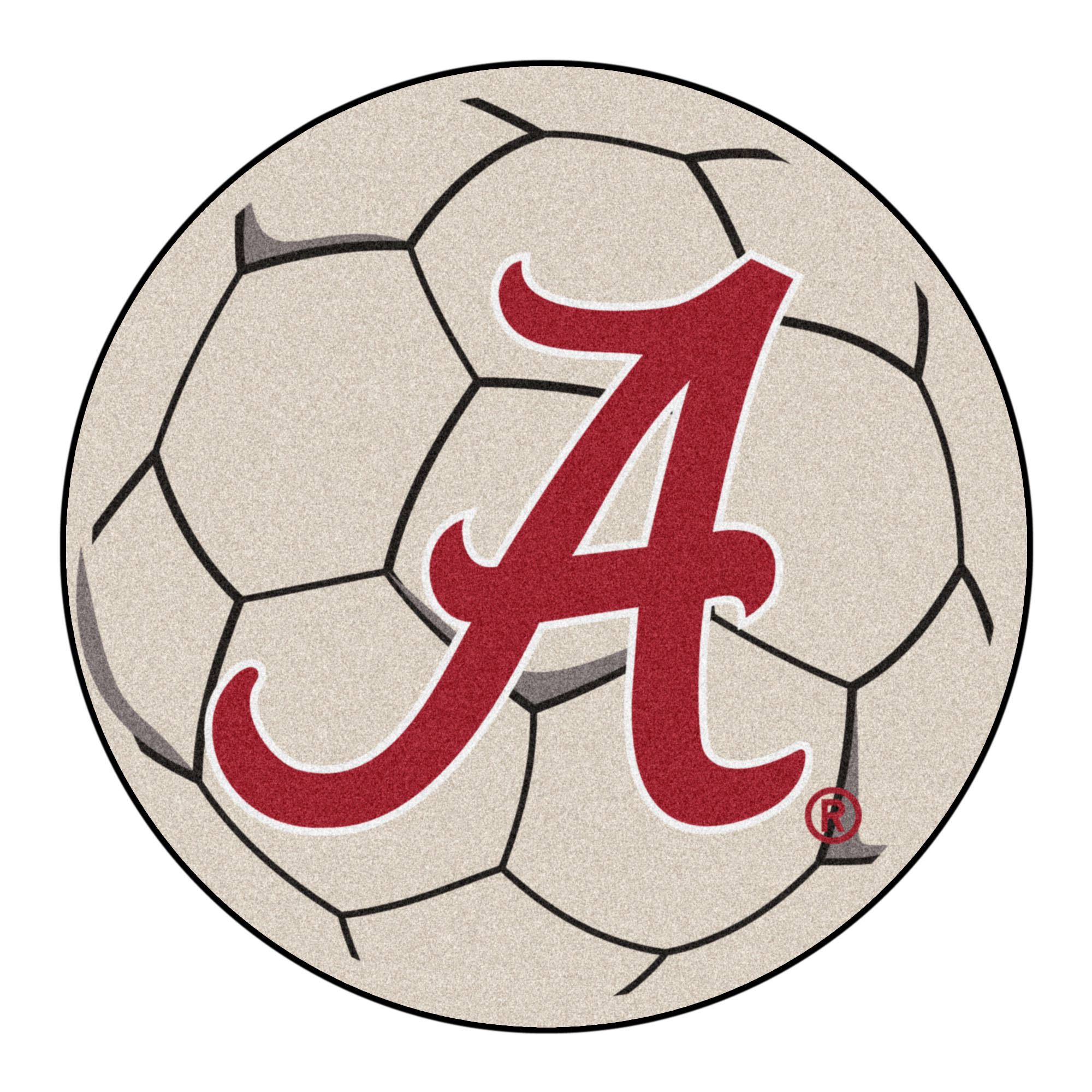 8306 Fanmats College NCAA University of Alabama 27 Inch Diameter Nylon Face Durable Non-skid Washable Chromojet-printed Soccer Ball Mat