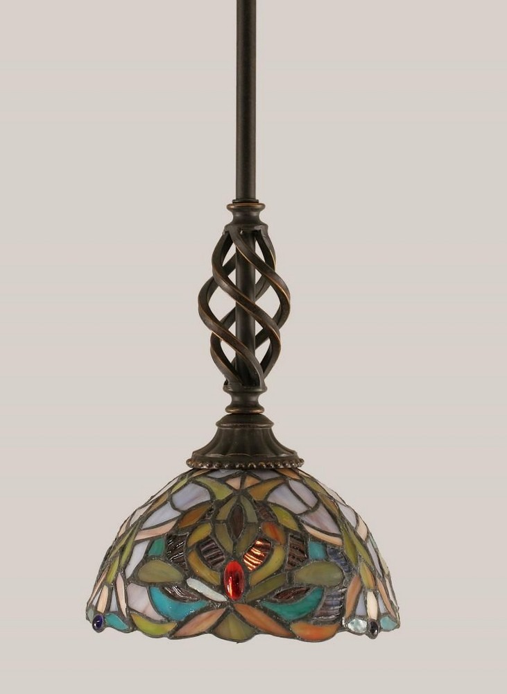 Toltec Lighting-80-DG-9905-Elegant� - One Light Mini Pendant  Dark Granite Finish with Kaleidoscope