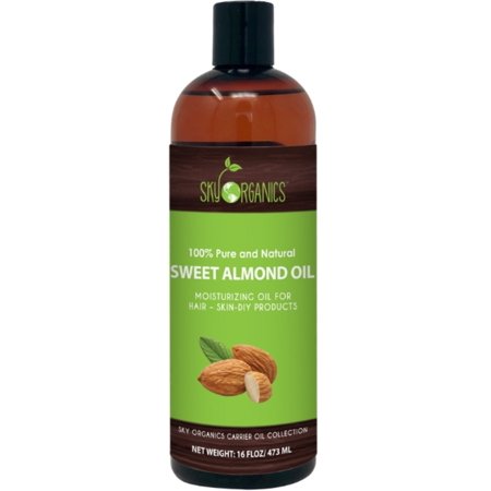6 Pack - Sky Organics 100% Pure & Natural Moisturizing Sweet Almond Oil for Hair and Skin Massage, 1 Lb.