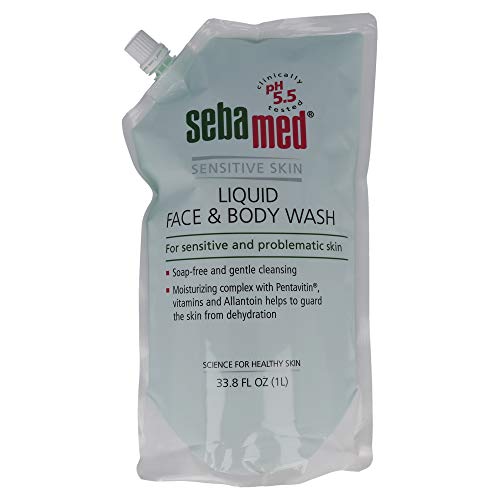 Sebamed Liquid Face and Body Wash Refill Bag for Sensitive and Delicate Skin PH 5.5 Ultra Mild Dermatologist Recommended Cleanser 33.8 Fluid Ounces (1