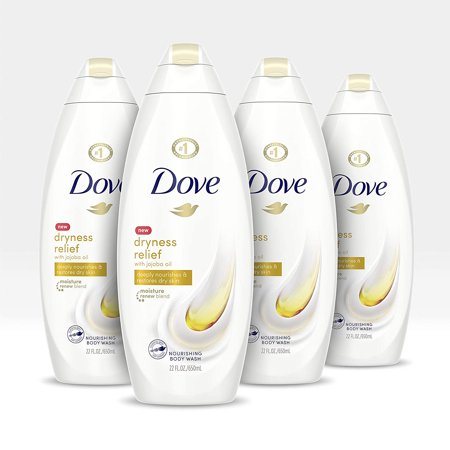 Dove Body Wash for Dry Skin Dry Oil Moisture Sulfate-Free Bodywash with Moroccan Argan Oil, 22 Fl Oz, (4 Pack)