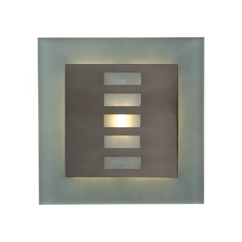 Plc Lighting 2312 Sn 1-light Wall Sconce Soho-ii Collection, Satin Nickel Finish and Acid Frosted Glass