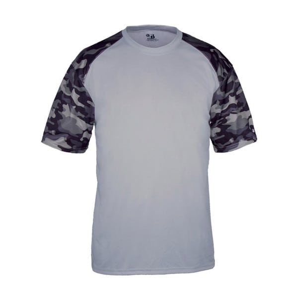 Custom Badger Sport Camo Sport Performance Tee Shirt Grey