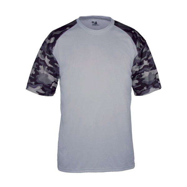 Custom Badger Sport Camo Sport Performance Tee Shirt Grey