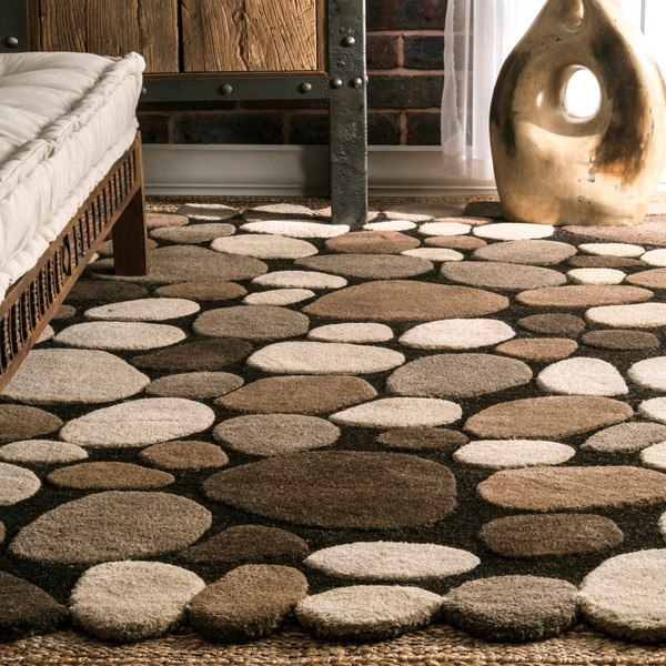 NuLOOM Stones and Pebbles Wool Handmade Area Rug (2' X 3' - Natural)