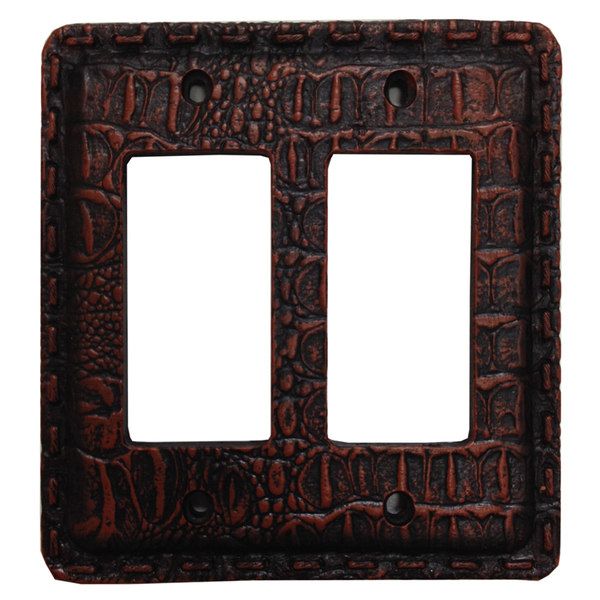 Paseo Road by HiEnd Accents Gator 1-Gang Duplex Outlet Wall Plate in Red | 5 H X 3.5 W X 0.5 D in | Wayfair WD8007-SO-OC