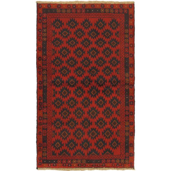 ECarpetGallery Hand-knotted Bahor Red Wool Rug (3'7 X 6'2) - 3'7 X 6'2