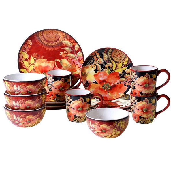 Certified International Poppies 16 -Piece Dinnerware Set