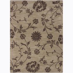 Artist's Loom Hand-tufted Transitional Floral Wool Rug (7'x10')