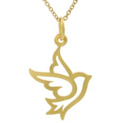 Journee Collection  Sterling Silver Vermeil-style Dove Necklace