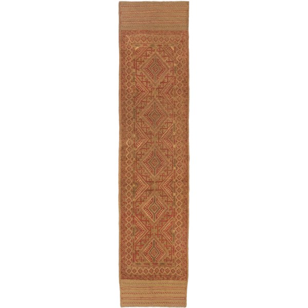 Ecarpetgallery Hand-knotted Tajik Caucasian Brown Orange Wool Runner Rug (2' X 8'6)