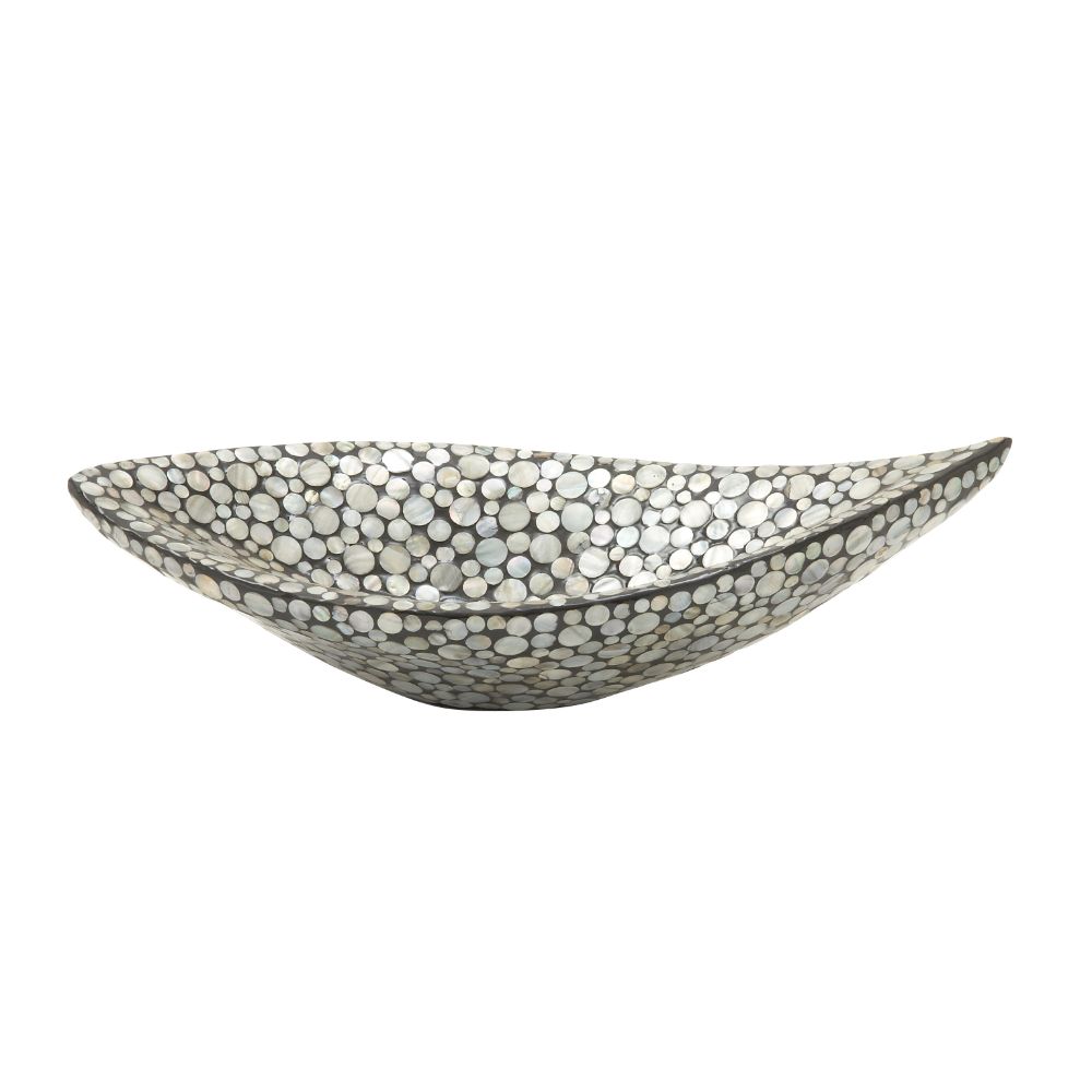 DecMode 22  X 10  Gray Mother of Pearl Shell Nautical Tray  1-Piece
