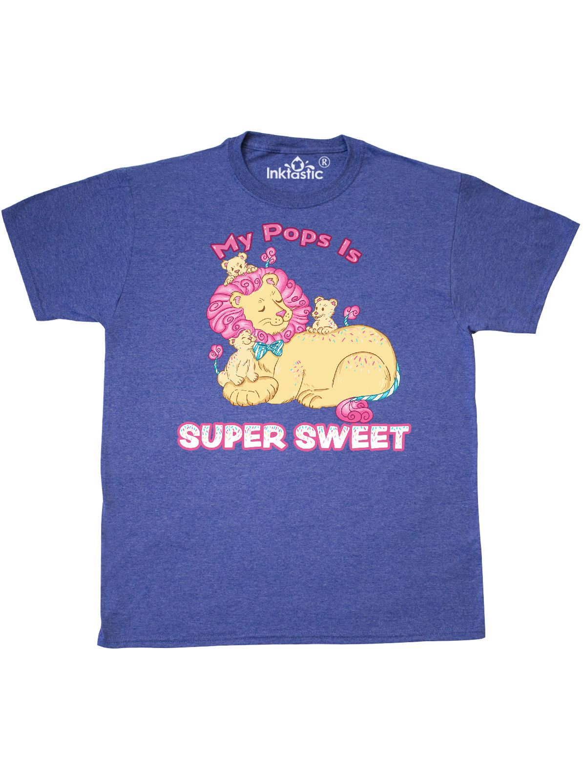Inktastic My Pops Is Super Sweet Cotton Candy Lions with Pink Mane Adult T-Shirt Male