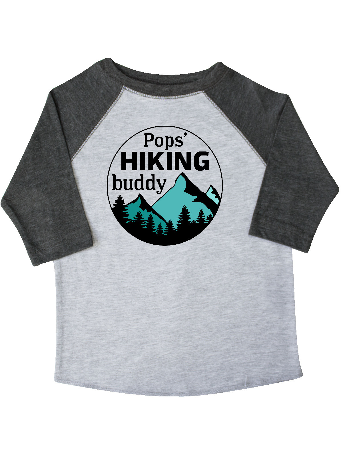 Pops' Hiking Buddy with Mountains and Trees Toddler T-Shirt