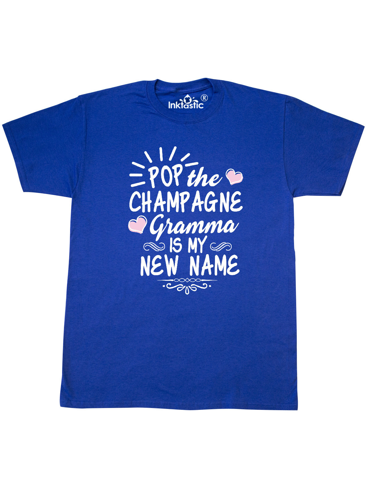 Pop the Champagne Gramma Is My New Name with Hearts T-Shirt