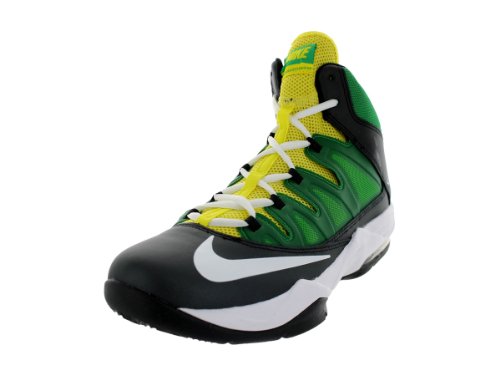 Nike Men's Air Max Stutter Step Black/White/Appl Grn/Yllw Strk Basketball Shoe 10 Men US thumbnail