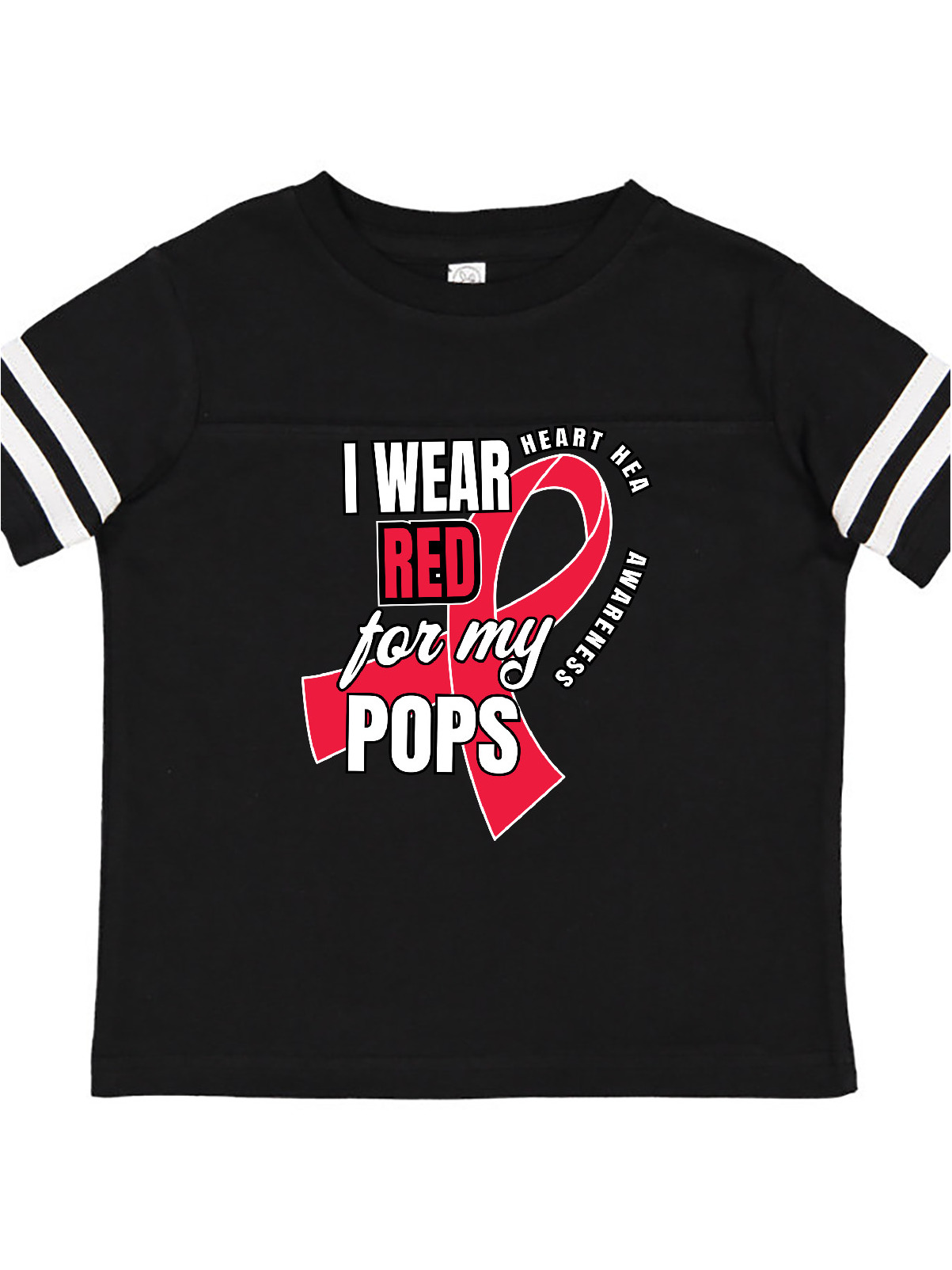 Inktastic Heart HeaIth Awareness I Wear Red for My Pops Toddler Short Sleeve T-Shirt Unisex