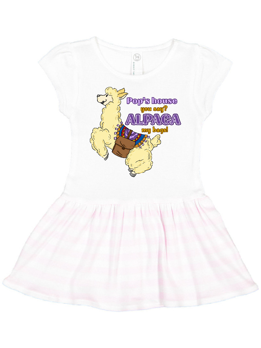 Inktastic Pop S You Say? ALPACA My Bags with Cute Jumping Alpaca Gift Toddler Girl Dress