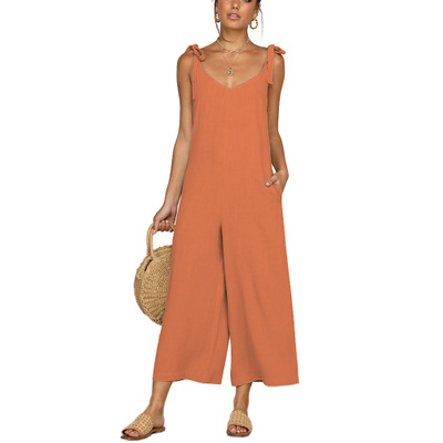Women Fashion Cropped Pants Strap Jumpsuit Suspenders Jumpsuit