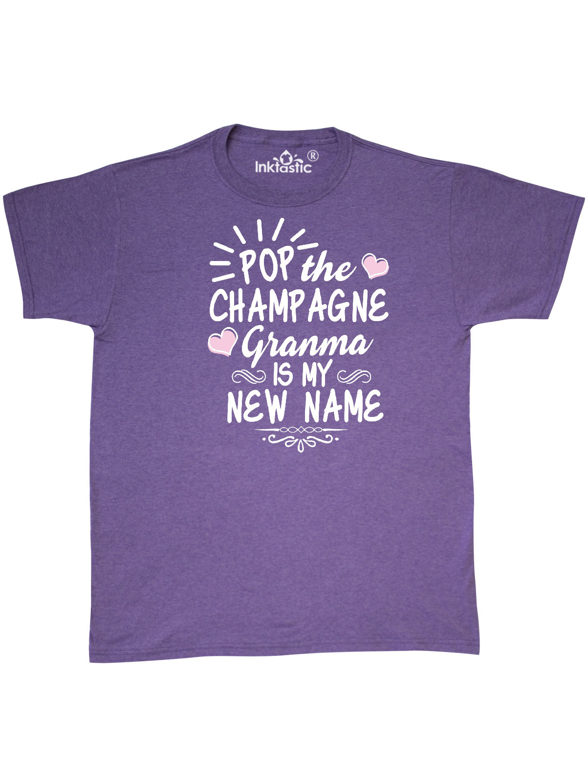 Pop the Champagne Granma Is My New Name with Hearts T-Shirt