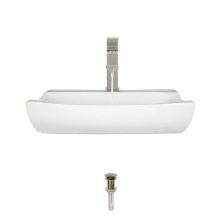 V2302 Bisque Porcelain Brushed-nickel Faucet and Pop-up Drain Sink