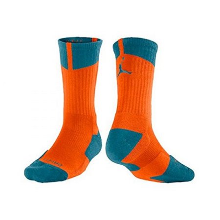 NIKE Air Jordan Dri-Fit Crew Socks Orange/ Grey Medium(8-10)