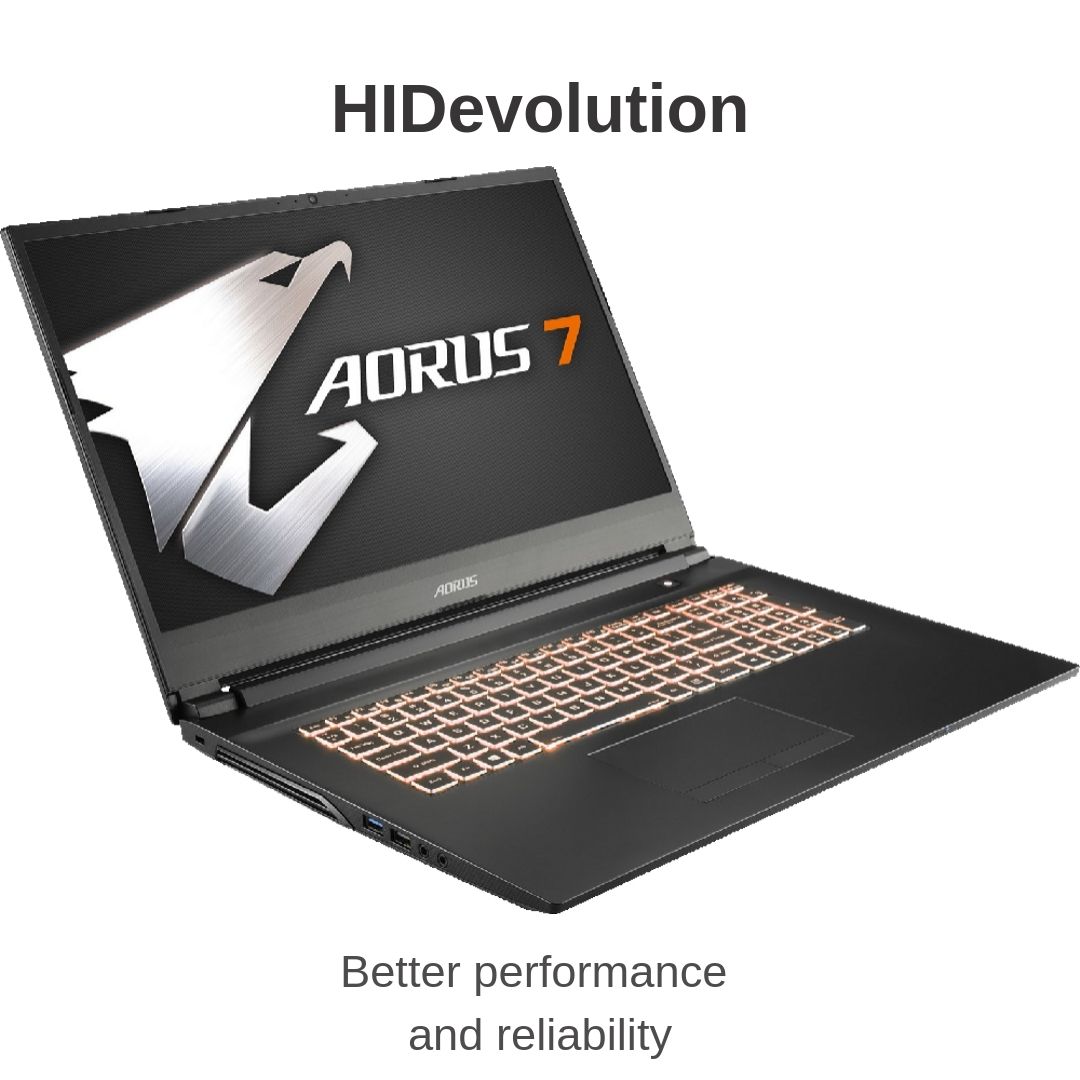 HIDevolution AORUS 7 NA-7US1001SH 17.3” FHD 144Hz  2.6 GHz I7-9750H, GTX 1650, 16GB 2666MHz RAM, 512GB PCIe SSD + 1TB SATA HDD  Authorized Performan