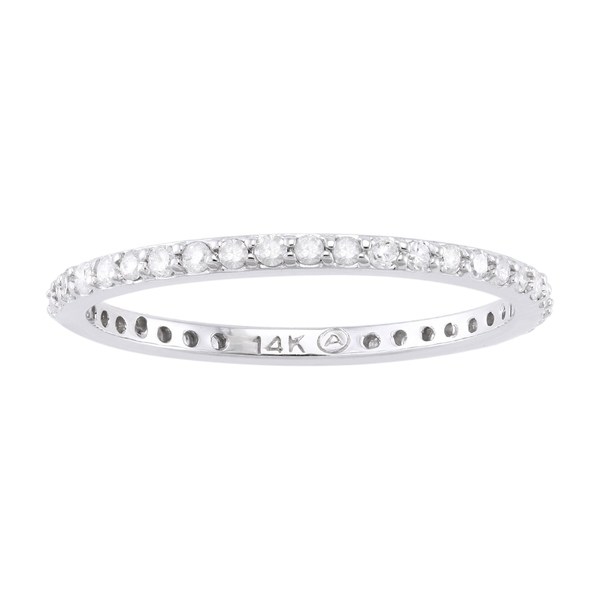 14K White Gold 1/3ct TDW Diamond Eternity Wedding Band Ring by Beverly Hills Charm (8)