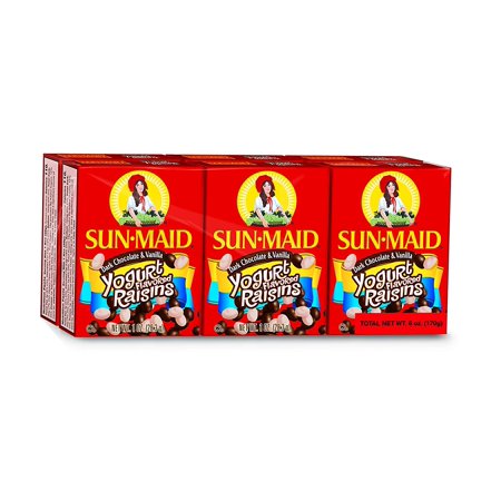Sun-Maid Chocolate and Vanilla Yogurt Raisins Carton 1 OZ, 6 CT