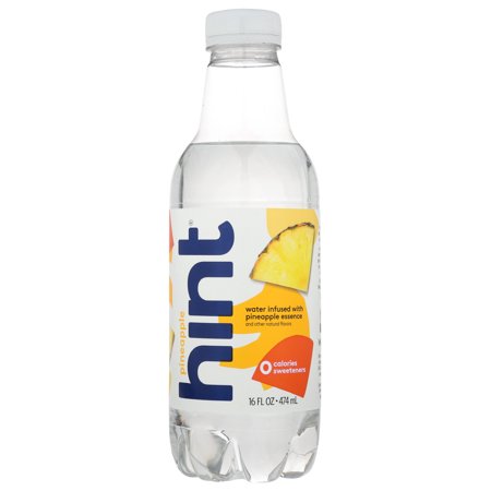 (12 Pack) Hint Unsweet Water, Pineapple, 16 Fl Oz
