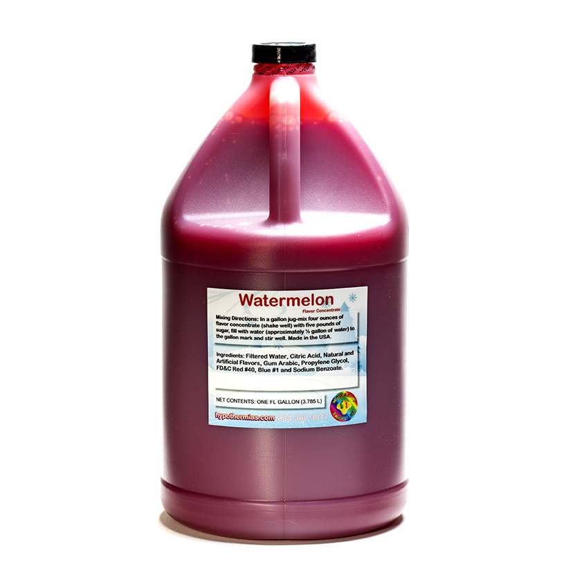 Watermelon Shaved Shaved Ice and Snow Cone Unsweetened Flavor Concentrate *Gallon* 128 Fl Oz Size (must Add Sugar and Water)