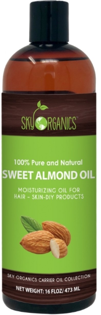 3 Pack - Sky Organics 100% Pure & Natural Moisturizing Sweet Almond Oil for Hair and Skin Massage, 1 Lb.