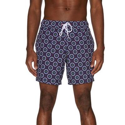 Sperry Navy Navy Volley Compass Print Swim Trunks