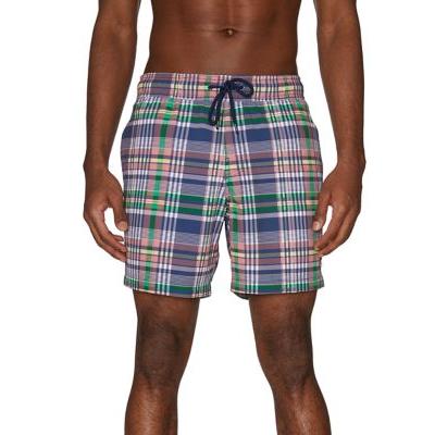 Sperry Navy Navy Plaid Volley Swim Trunks