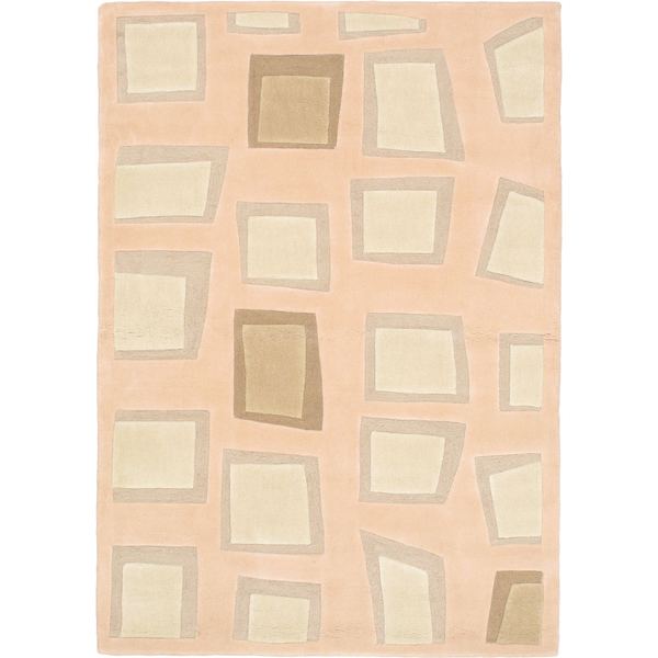 Hand-tufted Elegance Beige Wool Rug - 4'7 X 6'7