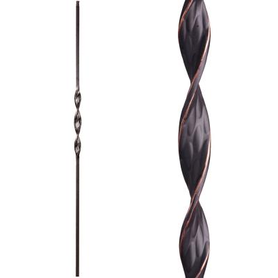 HOUSE of FORGINGS Ribbon Twist 44 in. X 0.5 in. Oil Rubbed Copper Single Ribbon Solid Wrought Iron Baluster thumbnail