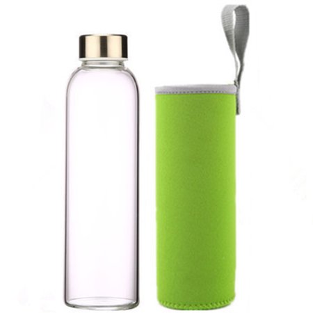 Water Bottle Portable Juice Lemon Fruit Cup Outdoor Glass Water Bottle with Cover