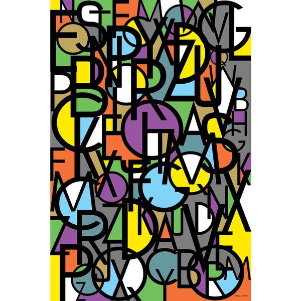 Maxwell Dickson 'Letter Stacks'  Pop Art Canvas Wall Art