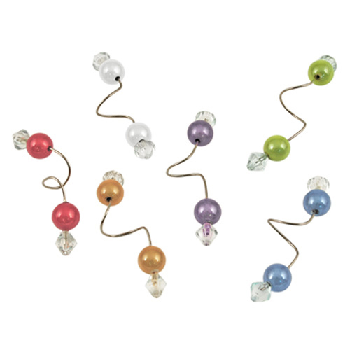Beaded Stemware Wine Charms by Blush - Set of 6