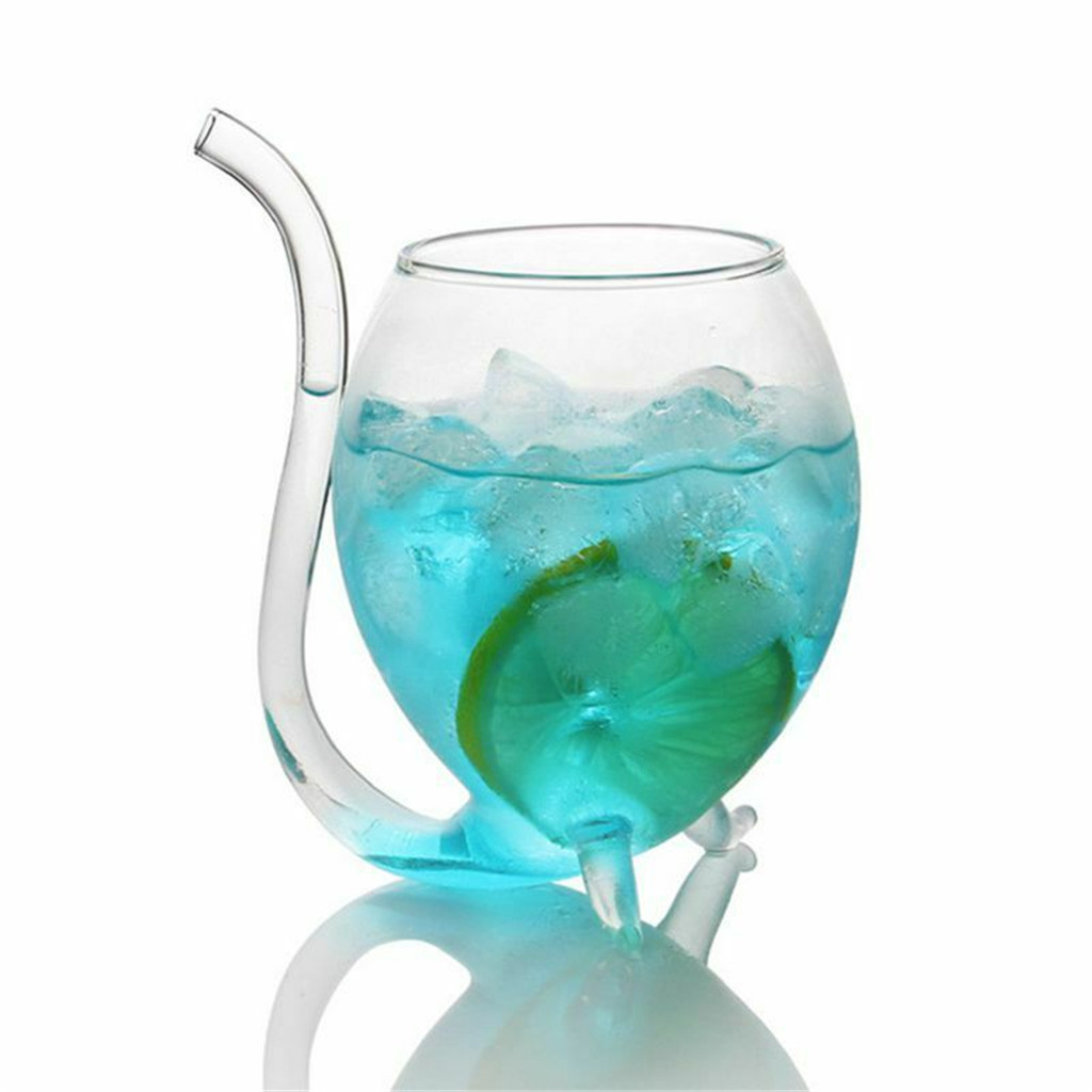 Wine Whiskey Glass Heat Resistant Glass Sucking Juice Milk Cup Tea Cup 300ML