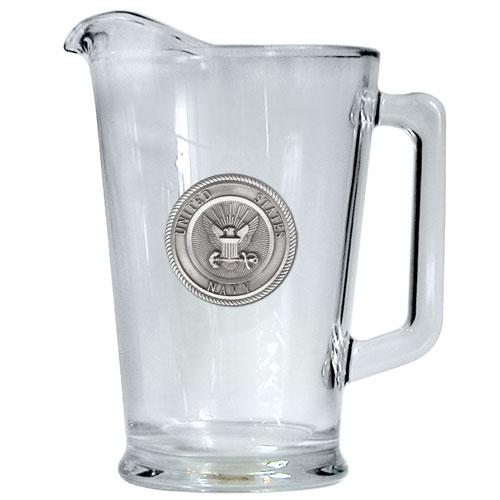 Navy Glass Pitcher  60oz  Glass Pitcher with Handle  Great Beverage Pitcher for Homemade Juice & Iced Tea  1 Piece