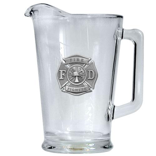 First Responder Firefighter Glass Pitcher  60oz  Glass Pitcher with Handle  Great Beverage Pitcher for Homemade Juice & Iced Tea  1 Piece