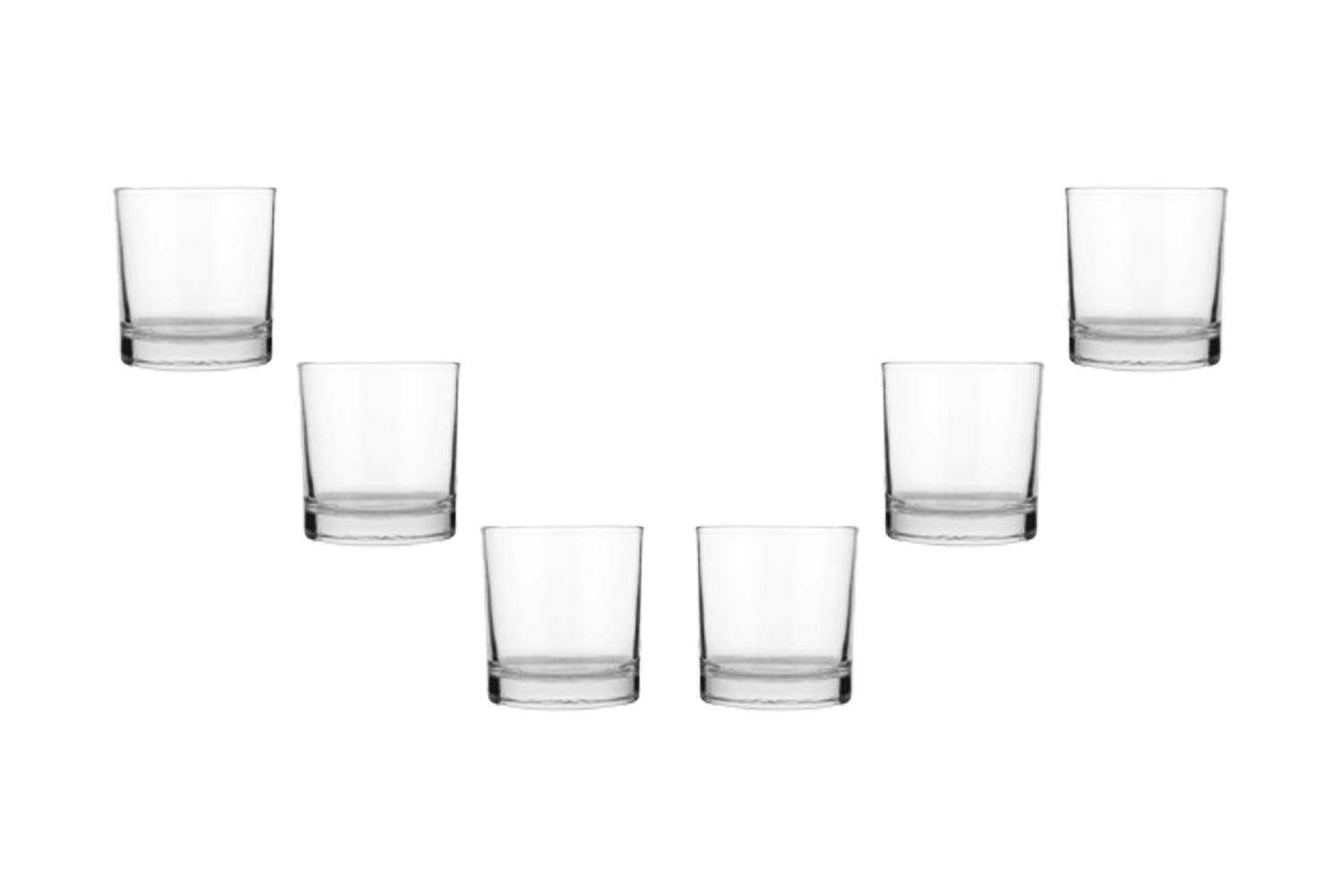 Prestige Juice Stemmed Juice Glasses 9.5 Oz, Modern Clear Glassware Set of (6)