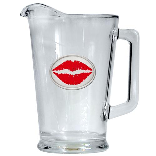 Lips Pitcher  60oz  Glass Pitcher with Handle  Great Beverage Pitcher for Homemade Juice & Iced Tea  1 Piece