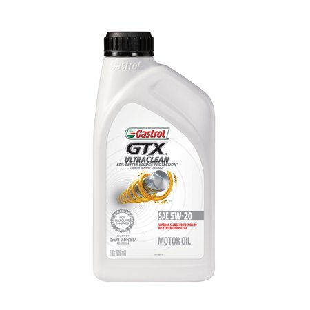 (6 Pack) Castrol GTX ULTRACLEAN 5W-20 Motor Oil, 1 QT.