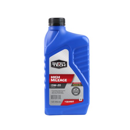 (6 Pack) Super Tech High Mileage SAE 5W-20 Motor Oil, 1 Qt