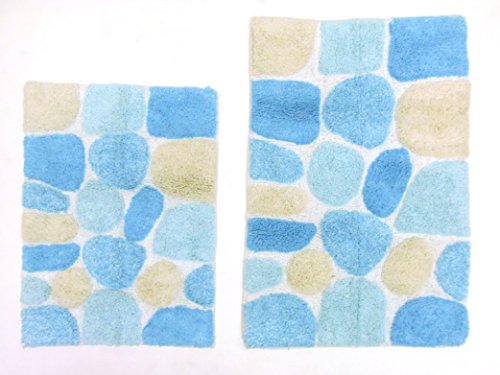 Celebration Pebble Stones 2-piece Bath Rug Set - 21 X 32 (Blue)