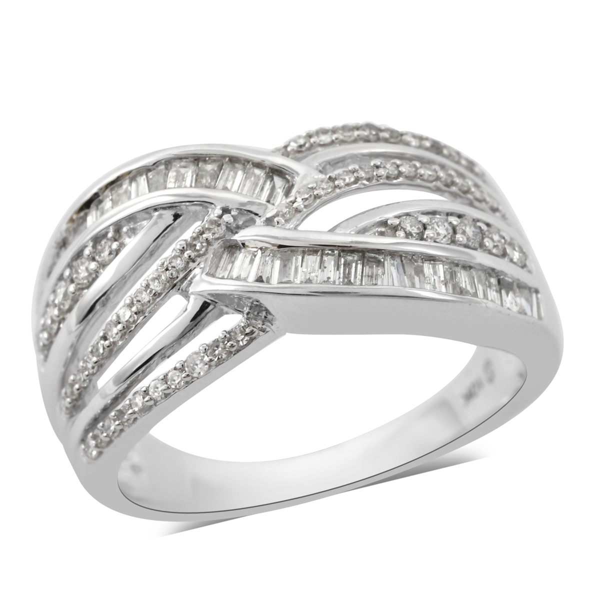 10K White Gold Round Mix White Diamond Ring Jewelry for Women Size 7 Ct 0.5 G H Color I3 Clarity Mothers Day Gifts