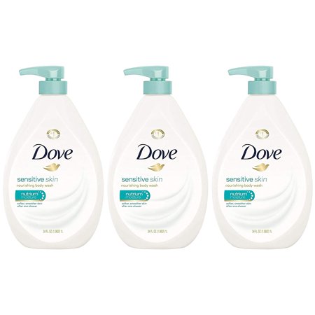 Dove Body Wash, Sensitive Skin Pump, 34 Ounce (Pack of 3)