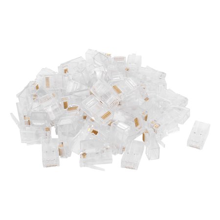 60 Pcs Clear RJ45 RJ-45 CAT5 8P8C Modular Plug LAN Network Connector